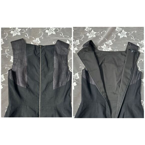 Judith & Charles Black Sleeveless Linen Blend Sheath Dress Sz 6 - Picture 5 of 12
